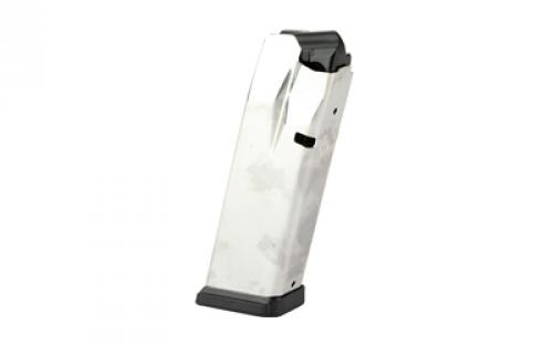 Springfield Magazine, 9MM, 15 Rounds, Fits Hellcat Pro, Silver Stainless Steel Body with Black Base Plate HCP5915