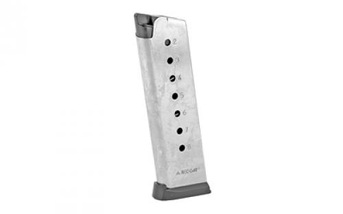 Springfield Magazine, 45ACP, 8 Rounds, Fits Full Size 1911, Stainless Steel, With Slam Pad, Stainless PI6074