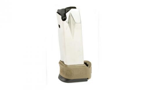 Springfield Magazine, 9MM, 16 Rounds, Fits Springfield XDG Subcompact, with Flat Dark Earth Sleeve, Stainless, Silver XDG0931FDE