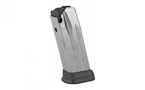 Springfield Magazine, 9MM, 14 Rounds, Fits Springfield XDME Compact, with Black Sleeve Extension, Stainless, Silver XDME5914