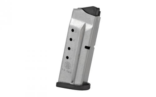Smith & Wesson Magazine, 40 S&W, 6 Rounds, Fits Shield, Stainless 199330000