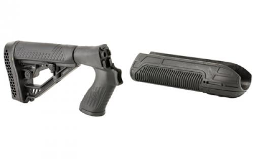 Adaptive Tactical EX Performance Stock Kit, Fits Mossberg 500 12 Gauge, Forend and M4 Style Stock, Black AT-02006