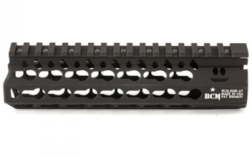 Bravo Company 7" ALPHA Keymod Rail, Fits AR Rifles, Aluminum Alloy, Includes BCM KeyMod Sling Mount and a BCM KeyMod Nylon Rail, Black BCM-KMR-A7-556-BLK