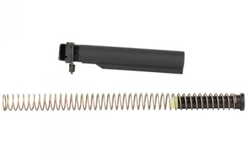 Bravo Company BCM MK2 Recoil Mitigation System, Mod 1, 8 Position Buffer Tube Complete Assembly, Matte Finish, Black, Includes T1 Buffer, M16A4 Rifle Action Spring, MK2 Receiver Extension, QD End Plate, Castle Nut, Fits AR Rifles BCM-MK2RMS-M1T1