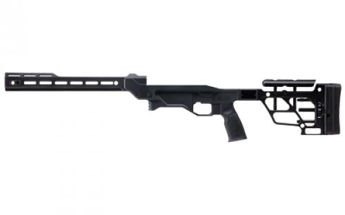 Daniel Defense Pro Chassis System, Fits Remington 700 Short Action Footprint, Integral ARCA LOCK (RRS/Area 419 Spec) Rail, Adjustable Buttstock and Cheek Riser, M-LOK Forend, AR-15 Style Grip, Accepts AICS Short Action Magazines, Anodized Finish, Black, 6061-T6 Aluminum Construction 21-163-10289