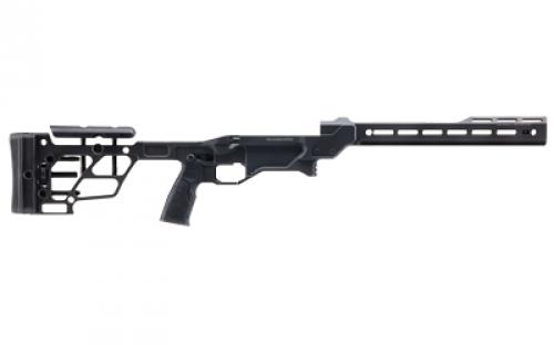 Daniel Defense Pro Chassis System, Fits Remington 700 Short Action Footprint, Integral ARCA LOCK (RRS/Area 419 Spec) Rail, Adjustable Buttstock and Cheek Riser, M-LOK Forend, AR-15 Style Grip, Accepts AICS Short Action Magazines, Anodized Finish, Black, 6061-T6 Aluminum Construction 21-163-10289