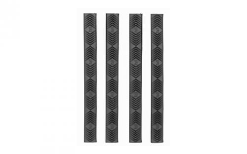 Ergo Grip M-LOK WedgeLok, Rail Covers, 6 1/4X5/8, Slot Cover Grip, Black 4332-4PK-BK