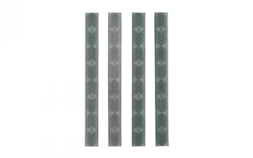 Ergo Grip M-LOK WedgeLok, Rail Covers, 6 1/4X5/8, Slot Cover Grip, Graphite Gray 4332-4PK-GG