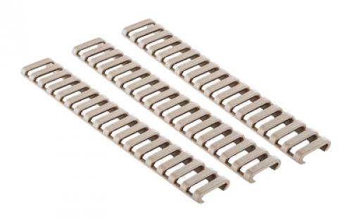 Ergo Grip Rail Protector, Rail Covers, Fits Picatinny Rail, 18 Slot, Matte Finish, Coyote Brown 4373-3PK-CB