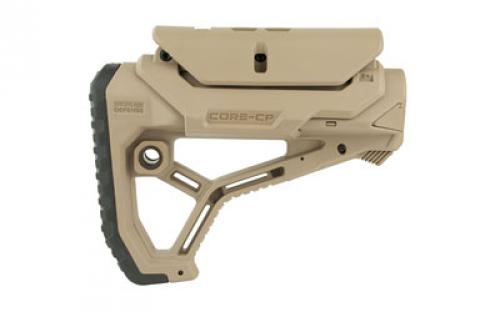 F.A.B. Defense GL-Core CP AR-15 Buttstock, Fits Mil-Spec And Commercial Tubes, Adjustable Cheek Rest, Tan FX-GLCORECPT