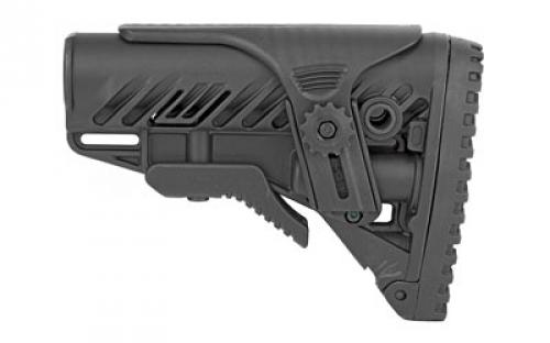 F.A.B. Defense Tactical Buttstock with Adjustable Cheek Rest, Fits AR Rifles, Black FX-GLR16CP