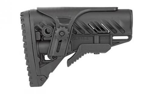 F.A.B. Defense Tactical Buttstock with Adjustable Cheek Rest, Fits AR Rifles, Black FX-GLR16CP
