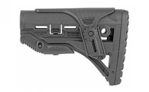 F.A.B. Defense M4/M16 Shock Absorbing Buttstock With Cheek Rest, Fits AR Rifles, Black FX-GLSHOCKCP
