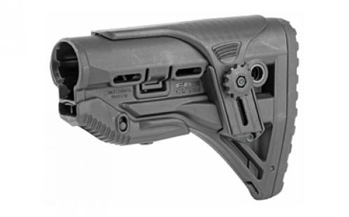 F.A.B. Defense M4/M16 Shock Absorbing Buttstock With Cheek Rest, Fits AR Rifles, Black FX-GLSHOCKCP