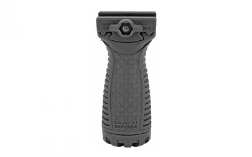 F.A.B. Defense RSG Rubberized Stout Grip, Foregrip With Optional Picatinny Side Rail, Compact, Ambidextrous, Fits AR Rifles, Mounting Hardware Included, Black FX-RSGB