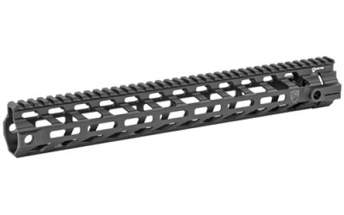Fortis Manufacturing, Inc. REV II Free Float Rail System, Handguard, 13.8, Continuous Picatinny Top Rail, M-LOK at 3/6/9 O'clock, Does Not Include Barrel Nut, Anodized Black Finish REV-II-14-MLOK