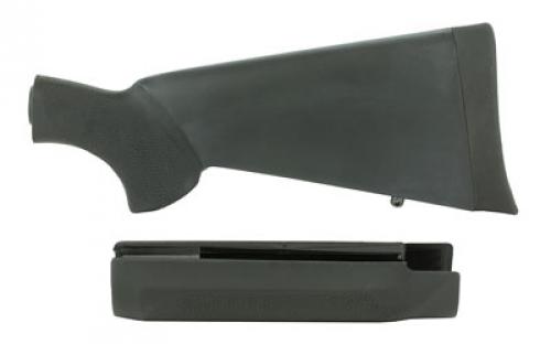 Hogue Stock Overmolded, Fits Mossberg 500, with Forend, Black 05012