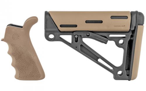 Hogue OverMolded Kit, Pistol Grip with Beavertail and Finger Grooves, Mil-spec Collapsible Stock, Fits AR-15, Flat Dark Earth 15356