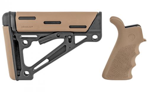 Hogue OverMolded Kit, Pistol Grip with Beavertail and Finger Grooves, Mil-spec Collapsible Stock, Fits AR-15, Flat Dark Earth 15356