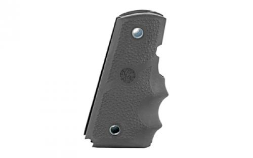 Hogue Rubber Grip, 1911 Officers Model, Finger Grooves, Black 43000