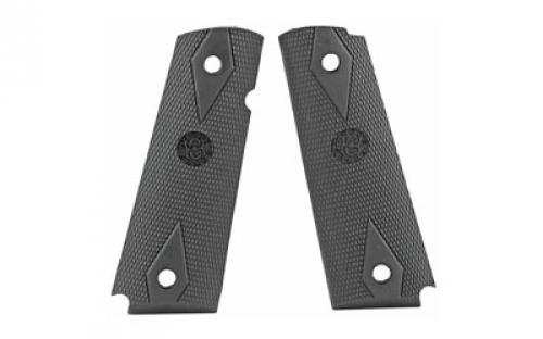 Hogue Rubber Grip, Fits 1911 Govt Model, No Finger Grooves, Black 45010
