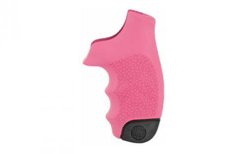 Hogue Monogrip, Fits S&W J Frame Round Butt, Finger Grooves, Rubber, Pink 60007