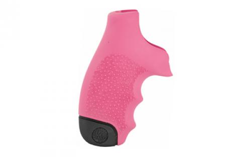 Hogue Monogrip, Fits S&W J Frame Round Butt, Finger Grooves, Rubber, Pink 60007