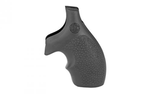 Hogue Monogrip, S&W J Frame Round Butt, Bantam, Finger Grooves, Rubber, Black 61000