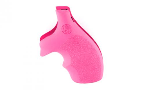 Hogue Monogrip, Fits S&W J Frame Round Butt, Bantam, Finger Grooves, Rubber, Pink 61007