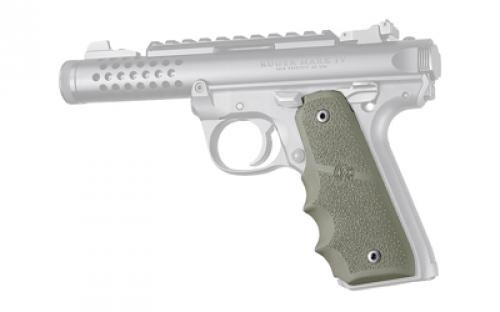 Hogue Rubber Grip with Finger Grooves, Fits Ruger 22/45 MKIV, OD Green 79081