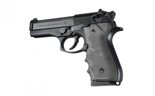 Hogue OverMolded, Rubber Grip Panels, Finger Grooves, Slate Gray, Fits Beretta 92FS & 96 92002
