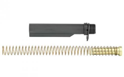LBE Unlimited AR15 Milspec Buffer Tube Kit, Buffer Tube, Recoil Spring, Castle Nut, Receiver End Plate, Recoil Buffer, Colt Gray MILBUFKT-CG