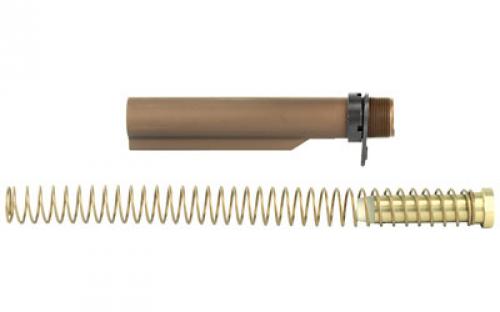 LBE Unlimited AR15 Milspec Buffer Tube Kit, Buffer Tube, Recoil Spring, Castle Nut, Receiver End Plate, Recoil Buffer, Brown MILBUFKT-WB