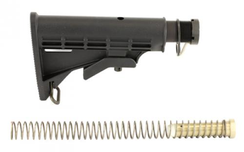 LBE Unlimited Mil-Spec Buffer Tube Kit , Contains Buffer Tube, Castle Nut, Lock Plate, 6 Position, Fits AR-15, Black MILBUFKT