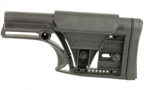 Luth-AR MBA-1 Fixed Stock, Fits AR-15 & AR-10 Rifle Length A2 Buffer Tube, Adjustable Cheek Piece and Length of Pull, Black MBA-1