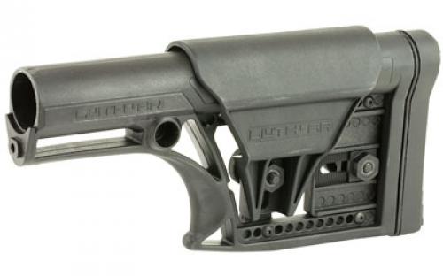 Luth-AR MBA-1 Fixed Stock, Fits AR-15 & AR-10 Rifle Length A2 Buffer Tube, Adjustable Cheek Piece and Length of Pull, Black MBA-1