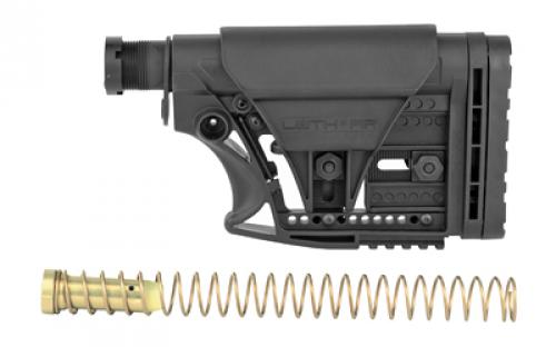 Luth-AR MBA-3 Stock With Buffer Assembly, Mil-Spec Dia 6-Position Carbine Buffer Tube, .308 Buffer, .308 Buffer Spring, Latch Plate and Lock Ring, Adjustable Length of Pull/Cheek Height/Butt Plate, Fits AR-10, Black MBA-3K308-M