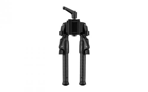 MDT GRND-POD Bipod, Height Adjustable, Four Locking Positions (0, 50, 80, and 180 Degrees), Picatinny Attachment Interface, Aluminum Core, Carbon Fiber Legs, Matte Finish, Black 105560-BLK