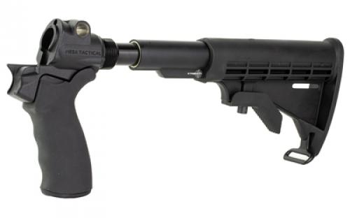 Mesa Tactical LEO Recoil Stock Kit, Stock, Black, Features a lowered stock elevation allowing the use of iron sights or even the bead sight., Includes LEO Stock Adapter, Standard A2 Collapsible Stock, and Hogue Grip, Mossberg 500, 590 92650