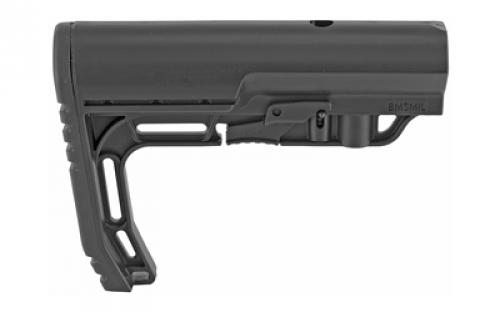 Mission First Tactical Battlelink Utility Stock, Fits 6 Position, Commercial Dia Minimalist Size, Mil-Spec, M4 Collapsible Stock, Black BMSMIL