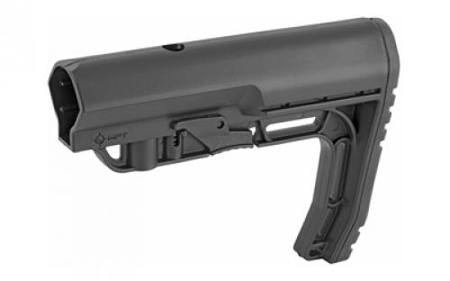 Mission First Tactical Battlelink Utility Stock, Fits 6 Position, Commercial Dia Minimalist Size, Mil-Spec, M4 Collapsible Stock, Black BMSMIL