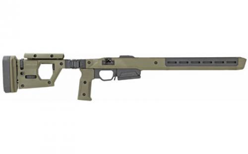 Magpul Industries Pro 700 Chassis, Fits Remington 700 Short Action, Fits Most AICS Pattern Magazines, Billet Aluminum/ Magpul Polymer Material, Fully Adjustable/Ambidextrous, Push Button Folding Stock, Olive Drab Green MAG802-ODG