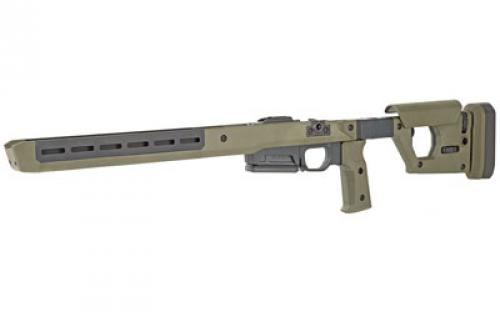 Magpul Industries Pro 700 Chassis, Fits Remington 700 Short Action, Fits Most AICS Pattern Magazines, Billet Aluminum/ Magpul Polymer Material, Fully Adjustable/Ambidextrous, Push Button Folding Stock, Olive Drab Green MAG802-ODG