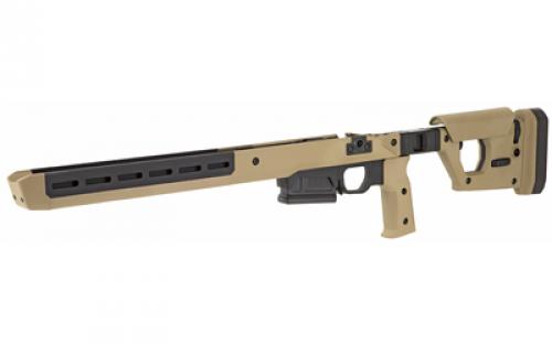Magpul Industries Pro 700 Fixed Chassis, Fits Remington 700 Short Action, Fits Most Short Action AICS Pattern Magazines, Ambidextrous, Billet Aluminum/Magpul Polymer Material, Flat Dark Earth MAG997-FDE