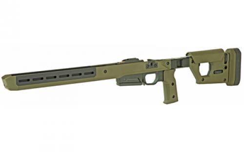 Magpul Industries Pro 700 Fixed Chassis, Fits Remington 700 Short Action, Fits Most Short Action AICS Pattern Magazines, Ambidextrous, Billet Aluminum/Magpul Polymer Material, Olive Drab Green MAG997-ODG