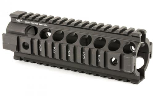 Midwest Industries Carbine Length Generation 2 Two Piece Drop-In-Handguard, Fits AR-15 Rifles, 4-Rail Handguard, Built-In QD Points, 7", Black MCTAR-20G2