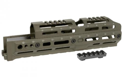 Midwest Industries ALPHA Series, 10 M-LOK Handguard, Fits AK-47 & AK-74 Stamped Receiver Variants, Anodized Finish, Olive Drab Green. MI-AK-ALPHA-10.0-ODG