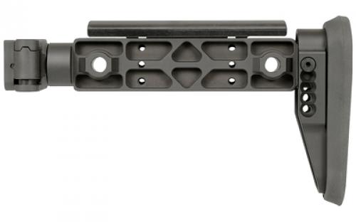 Midwest Industries Alpha Fixed Beam Stock, Side Folding, Fits AK47 and Other Firearms that Include a 1913 Stock Adapter, Anodized Finish, Black MI-ALPHA-FBSF