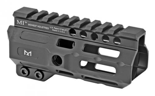 Midwest Industries Combat Rail, Handguard, 4.5" Length, M-LOK, Includes 5-Slot Polymer Rail Section, Barrel Nut and Wrench, Fits AR-15, Black Anodized Finish MI-CRM4.5