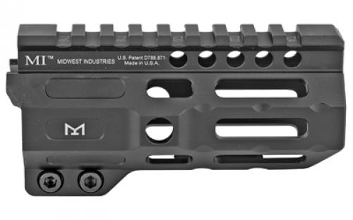 Midwest Industries Combat Rail, Handguard, 4.5" Length, M-LOK, Includes 5-Slot Polymer Rail Section, Barrel Nut and Wrench, Fits AR-15, Black Anodized Finish MI-CRM4.5